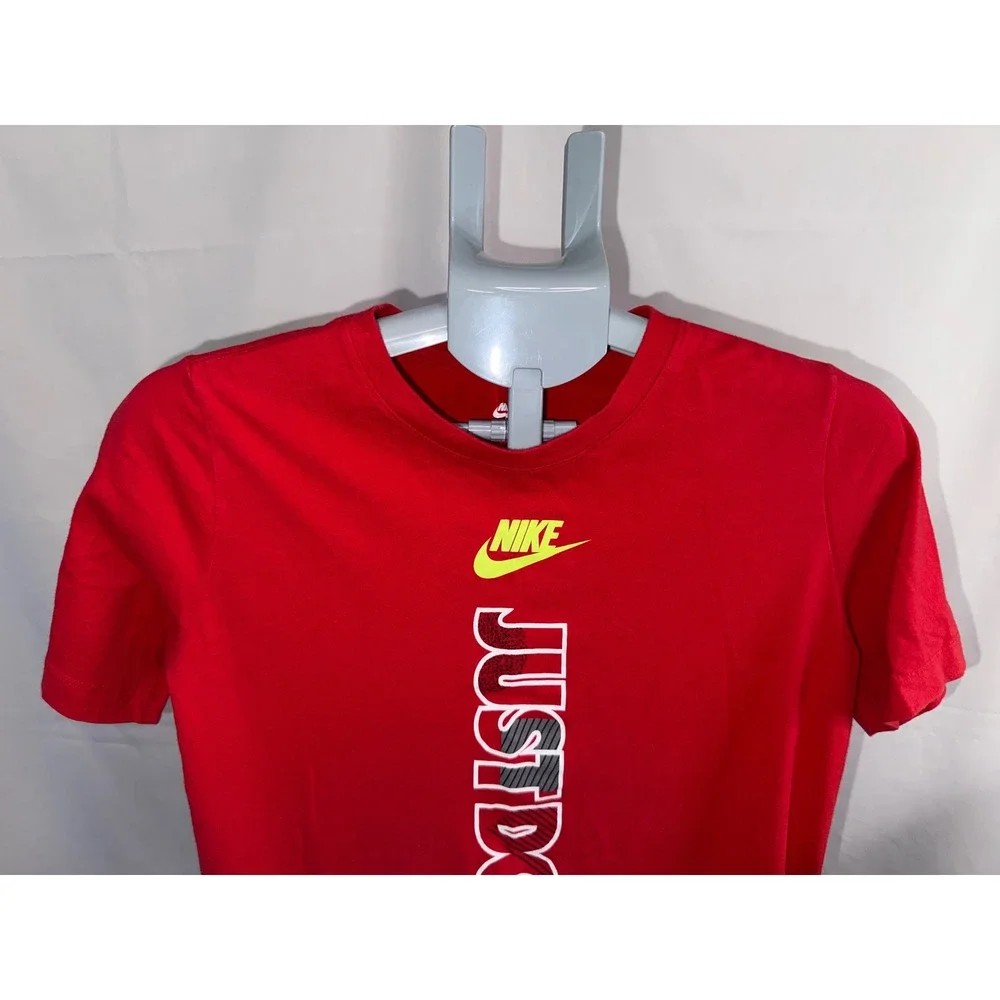 Nike Boys Red Just Do It Graphic T-Shirt XL Short Sleeve Neon Logo Tee